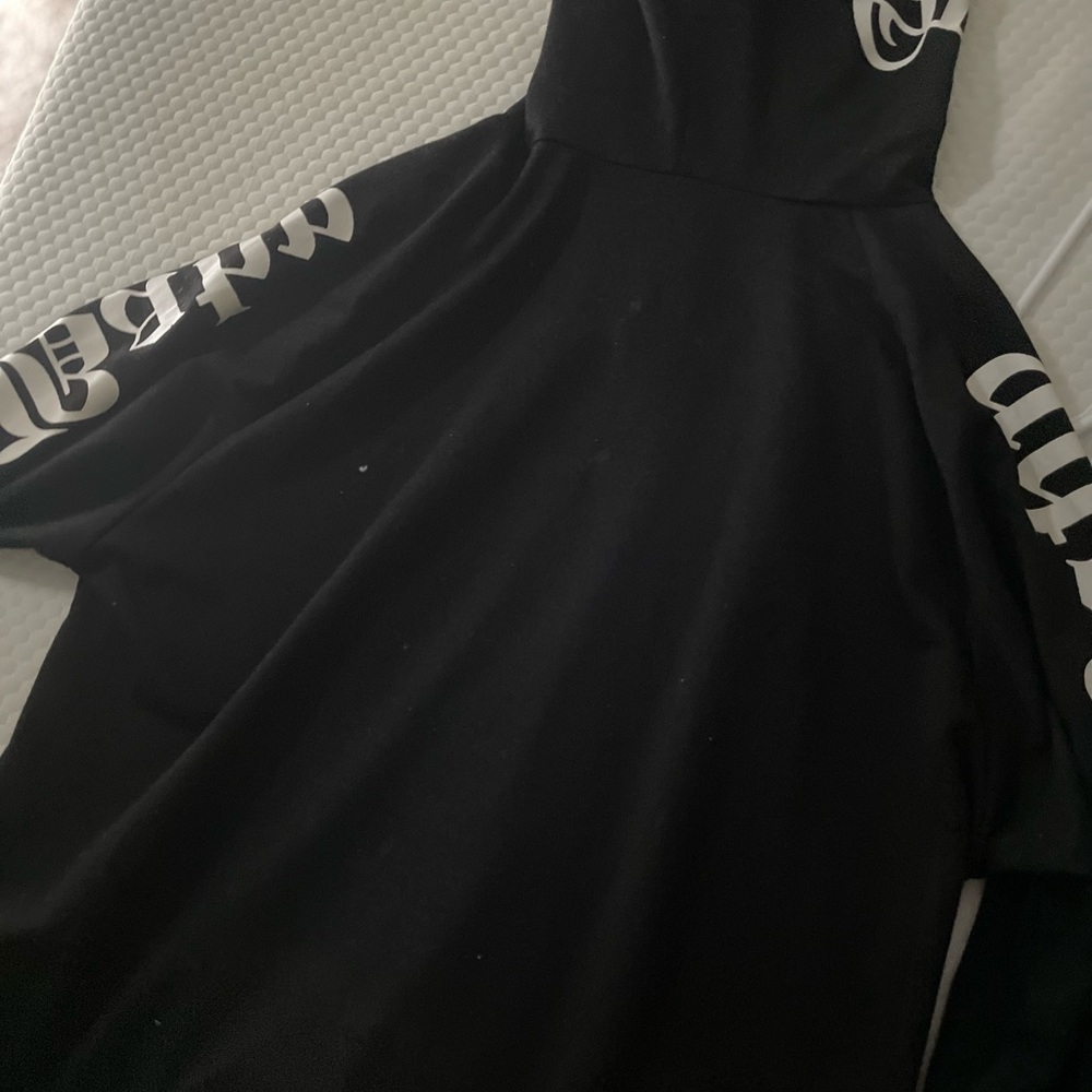 SHEIN Kids Black Raincoat with White Lettering